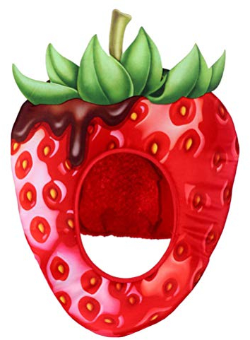 Amosfun Obst Kostüm Hut Erdbeer Party Hut Lustige Essen Hut für Cosplay Halloween Kostüm Liefert