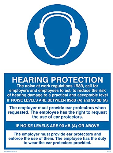 Pack of five - Hearing Protection Sign - 150x200mm - A5P