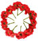 Dciustfhe Seidenmohnblumen, Kamelie, 5 cm, 60 Stück, handgefertigt, kleine Hochzeitsdekoration (rot)