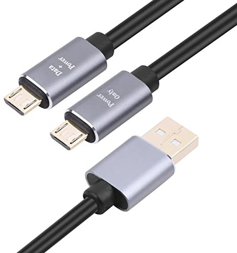 INNOV8 USB 2.0 A macho a doble 2 x Micro 5 pines USB macho Y cable divisor 1 m (1 x Micro USB soporta datos y alimentación / 1 x Micro USB solo soporta alimentación)