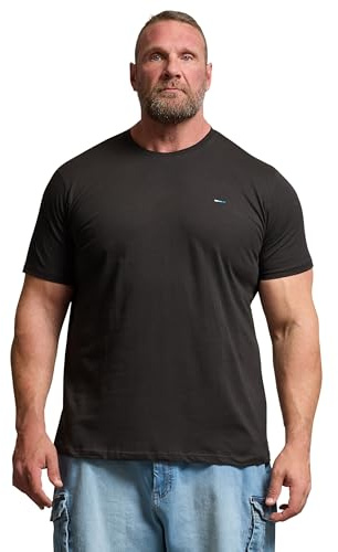 BadRhino Big & Tall Core Essential Everyday Tee Crew Neck Short Sleeve T-Shirt Top - Men's Longer Length 100% Cotton - M to 8XL