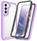 XINNI Funda para Samsung Galaxy S22 5G Antichoques 360 Grados con Protector de Pantalla Integrado Robusto Doble Cara Bumper Transparente Case Completa Carcasa, Morado Claro