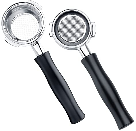 Normcore Porte-filtre sans fond compatible avec les machines à expresso Nuova Simonelli & Victoria Arduino - Poignée en aluminium - Passoire de 18 g - 2 tasses
