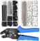 Taiss Dupont Crimpzangen-Set, Ratschen-Draht-Crimper mit 2,54 mm, 600 Stück Dupont-Steckern und 560 Stück JST XH-Steckern, Dupont-Crimper, JST-Crimper (0,08–0,5 mm², 28–20 AWG)