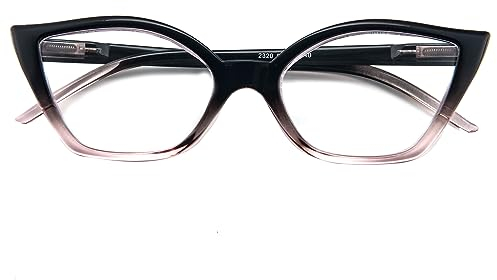 Kodilin Occhiali da Lettura Donna Anti Luce Blu Cat Eye Occhiali per PC con Cerniera a Molla, 2.5 Rosa