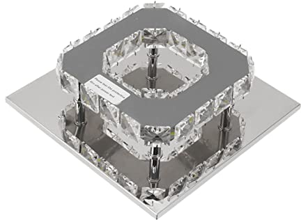 LED-Deckenleuchte, 7,9 Zoll, 3-Licht-Farben-Edelstahl-Deckenleuchte mit Breiter Spannung, Mini-Quadrat-Kronleuchter für Küche, Wohnzimmer, Esszimmer, Treppen, Flur