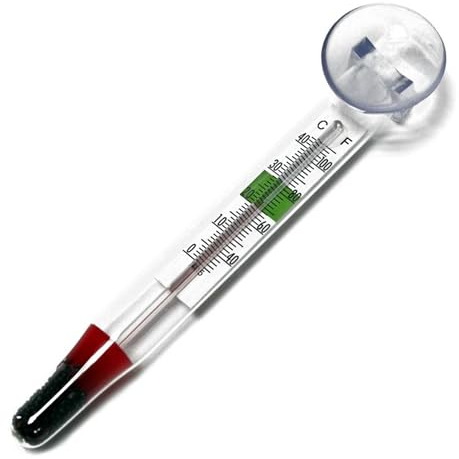 AquaStation aquariumthermometer, analoges Aquarium-Thermometer, Glas-Thermometer mit Saugnapf
