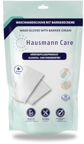 Hausmann Care Waschhandschuhe mit Barriere Creme