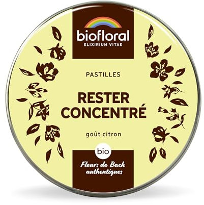 BIOFLORAL - Rester Concentré - BIO - 165 Pastilles - Organiser ses Pensées - Fleurs de Bach Authentiques