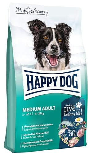 Happy Dog 60756M - fit & vital Medium Adult M - Hunde-Trockenfutter für mittelgroße Hunde - 12 kg Inhalt