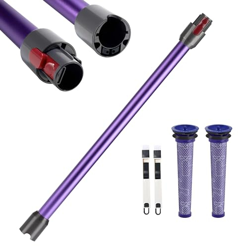 Tube d'Extension Télescopique Dyson Compatible V7 V8 V10 V11 V15 - Avec 2 Filtres et Deux Brosses 2-en-1 - Violet