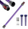 Tube d'Extension Télescopique Dyson Compatible V7 V8 V10 V11 V15 - Avec 2 Filtres et Deux Brosses 2-en-1 - Violet