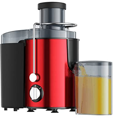 Langsam Kauender Entsafter Mit Breitem Schacht Kaltgepresster Saftbereiter Entsafter Für Gemüse Und Obst Höhere Entsafterausbeute Und Trockeneres Fruchtfleisch Saft, Marmelade Und Sorbet(Color:Red)