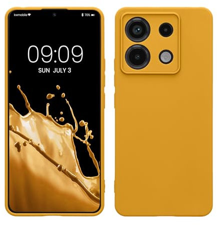 kwmobile Carcasa Compatible con Xiaomi Redmi Note 13 Pro 5G / Poco X6 5G Funda - con Bordes elevados - Apto Carga inalámbrica - Amarillo Miel Mate