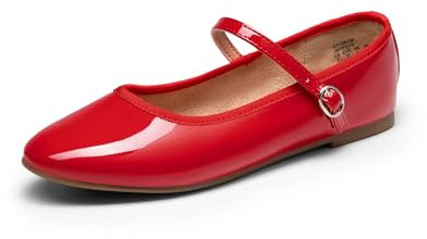 DREAM PAIRS Schuhe Damen Ballerinas Mary Jane Schuhe Trachtenschuhe runde Zehen Bequeme Elegante für den Alltag,Size 38,Rot-Pat,SDFA2441W