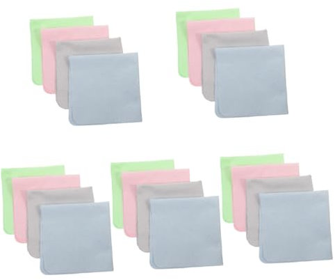 minkissy 20 Stk Tuch abwischen Brillenputztücher bildschirmreiniger Putztuch für Schmuck brillenputzer Brillenreinigungstücher Brillentücher Brillenputztuch Linsenreinigungstuch Wildleder-