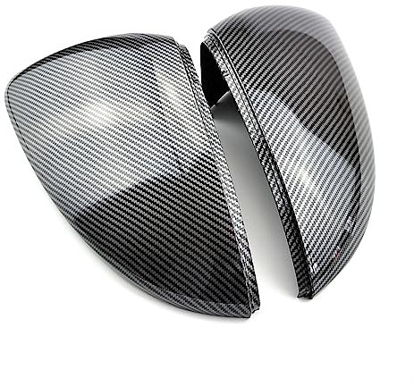 Auto Spiegelkappen Für Golf 6 Für MK6 Carbon Fiber Spiegel Abdeckung Rück Seite Spiegel Kappe Gehäuse Rückspiegel Abdeckung(Carbon Look Black)