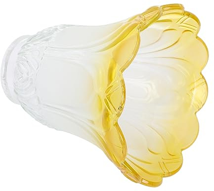 Mikikit Moderner Kleiner Lampenschirm aus Mattiertem Glas in Gelb mit Sanfter Lichtdurchlässigkeit und Staubschutz für Wohnzimmerbeleuchtung