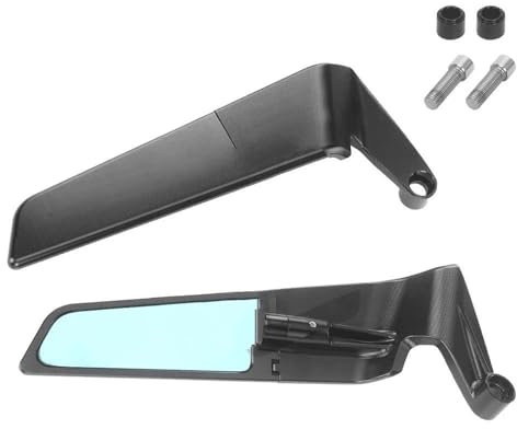 UNNIQ Für Aprilia Tuono 125 Tuono 660 Tuono 1100 Zubehör Motorrad Stealth Spiegel Wind Flügel Seite Einstellbare Rück Lenkerspiegel(CNC Blue1)