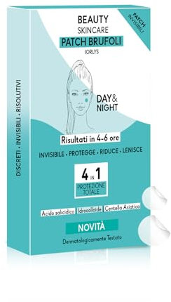 36pz Patch Brufoli, Cerotti Brufoli Viso, Acne, Soluzione 4 In 1, Idrocolloide, Centella Asiatica, Acido Salicilico, Trasparente, Impermeabili, Uomo, Donna, Giorno e Notte, Pimple Patch, Acne patch
