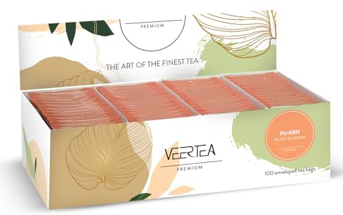 Veertea Tee - Pu-Erh Schwarzer Tee - Teebox - Tee Geschenkset - Tea Set - Sorgfältig Ausgewählte Sorten - 100 Teebeuteln, Geschmack und das Aroma bewahrt