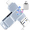 3-in-1 USB Stick 128gb Speicherstick mit USB-C Adapter für Phone/Android/Tablet/PC/Laptop, Externer Photostick– Effizientes Backup von Fotos/Daten/Dokumentieren, Kompatibel mit iOS und Android,Grau