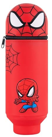 Hkyiowdp Silikon Federmäppchen, Blau Mäppchen mit Zip-Deckel, Niedlicher Cartoon Stifte Federmäppchen, Silikontasche Etui, Rot