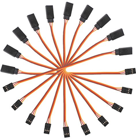 ROYJJ Servo-Verlängerungskabel für 15 cm Stecker auf Buchse, öffentliche Rudermaschine, lange Linie, Palme, Rot, Orange, 10 Stück