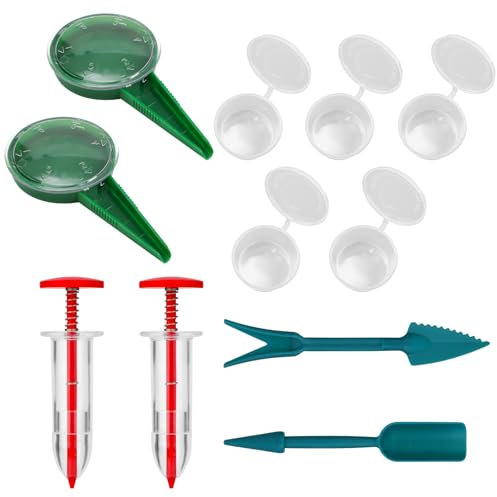 Gosknor 11pcs Mini Handheld Seed Spreader Kit, Plastic Mini Sowing Seed Dispenser Manual Planter Tool Seedlings Dispenser for Spreaders Carrot Lettuce Grass and Spinach