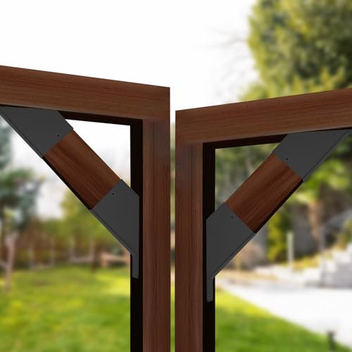 Pergola-Halterung, 45-Grad-Winkel, 4,1 x 9,1 cm, Holzpfosten, feste Unterstützung für Pergola, Garage, Baumhaus, Deck, Rasen, Blockhütte, Terrasse, 4 Stück