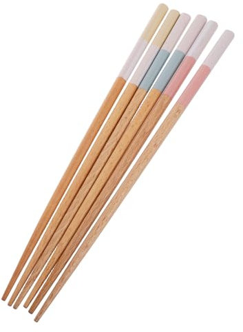 Luxshiny 3pares Palillos De Madera Japoneses Reutilizables Puntas Afiladas Para Cocina y Comidas Familia Diseños Únicos De Frutas Sandía Pomelo