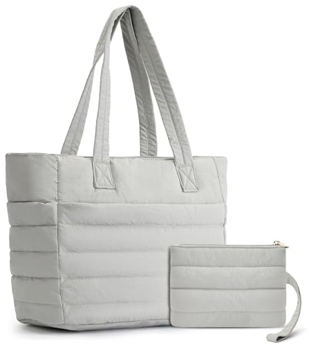 Axcone Borsa Mano da Donna con Cerniera,Borsa da Trasporto Trapuntata,Grande Impermeabile Borsa Sportiva con Cinghie per Viaggi e Sport
