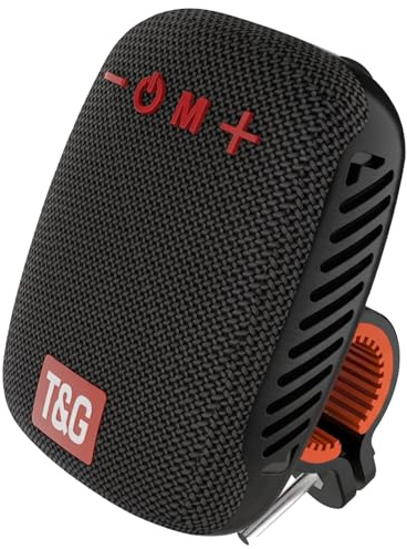 T&G Portable Bluetooth Speaker | Mini Wireless Bluetooth, IPX5 Waterproof Shower Speaker, Bike Speaker with Stable Handlebar Mount ， for Bike & Scooter Black