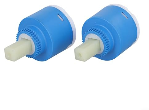 Lot de 2 cartouches en céramique de rechange 40 mm pour mitigeur à levier de douche, compatible avec lavabos, baignoires, bidets et réparations de valves de douche
