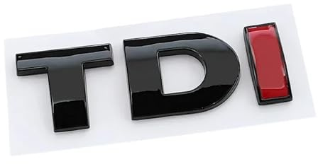 ANNBCDL 3d ABS Schwarz Logo TDI Emblem Auto Kofferraum Abzeichen Kompatibel Golf 4 5 6 Aufkleber Zubehör(Black TDI)