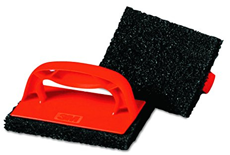 Scotch-Brite profesional 59203 scotchbrick plancha estropajo, 4 W x 6d X 3H, rojo/marrón, pack de 4 (caso de 3 paquetes)