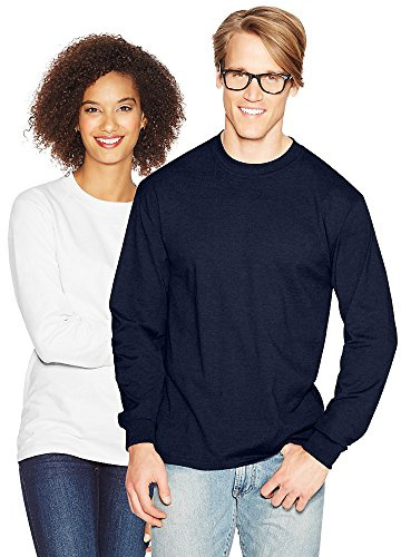 Hanes 6.1 oz. Long-Sleeve Beefy-T (5186), Navy, Medium