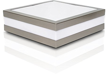 trendlights24 Savona Bad Deckenleuchte IP44 eckig - E27 230V - 2er Set mit je 2x 13W LED je 1270 lm - für Decken, als Wandleuchte, Wohnraum & außen