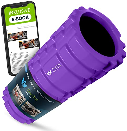 ZenOne Sports® Faszienrolle - Ideal für Massage, Rehabilitation & Aktivierung I Massage-Rolle für Wirbelsäule, Rücken, Beine & Mehr I Faszienrolle Wirbelsäule, Foam Roller mit Workout Guide