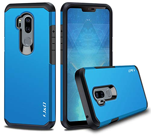 J&D Compatible para LG G7 ThinQ Funda - Armadura Delgada Doble Capa Híbrida Resistente Protectora y Robusta para LG G7 - Protección Pesada - Azul
