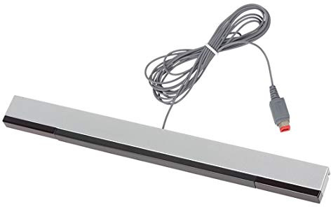 Wii Sensorleiste Ersatz, Infrarotstrahl-Bewegungsmelderleiste für Nintendo Wii/Wii U Konsole, Schwarz & Silber