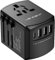 LENCENT Adaptateur de Voyage Prise Universelle USA UK AUS Canada Italie, Adaptateur International, 3 USB et 1 Type-C Adaptateur Universel et pour Voyager Plus de 200 Pays