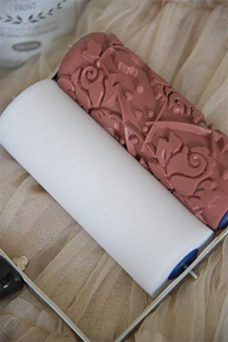 Jeanne d´Arc living Walze Malerwalze Farbroller Roller Rose pattern Wiederverwendbar Wandmalerei Stencil Roller