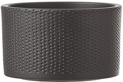 MICA Decorations Blumentopf Era rund Keramik Dunkelgrau Anthrazit Relief - 21 x Ø 23 cm - Übertopf