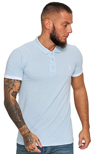 OneRedox T Shirt Herren Tshirt Tee T-Shirt für Männer Polo Poloshirt Basic Shirt Hoodie Shortsleeve Kurzarm Sweatshirt Sport Oberteil Muscle Shirt Modell 1404C1 (L, Hellblau)