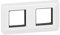LEGRAND | Plaque Avec Support Mosaic, Montage Horizontal 2x2 Modules, Design Contemporain Blanc Brillant, Fixation À Vis Pour Boîte Encastrée, Compatible Avec Mécanismes Mosaic