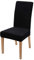 Homaxy Samt Stuhlhussen 2er Set, Abnehmbarer Waschbar stuhlbezug, Universal Moderne Stuhlbezüge, Elastische Stuhlüberzug, Schwarz