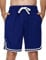 Litherday Sporthose Herren Kurz Streifen Shorts Herren Sommer Kurze Hosen Herren mit Taschen Elastischer Bund und Atmungsaktive Shorts zum Fitness, Running, Gym, Basketball, Navy blau, M
