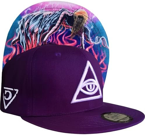 Capiche [99+ Designs] Cappello Snapback Viola, Levitazione, Berretto, Cappello, Snap cap Uomo, Anime, Mago, da Baseball per Donne