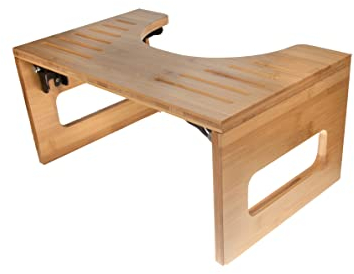 Mateda Bamboo Toilet Stool for Bathroom, Foldable Poop Stool for Adults